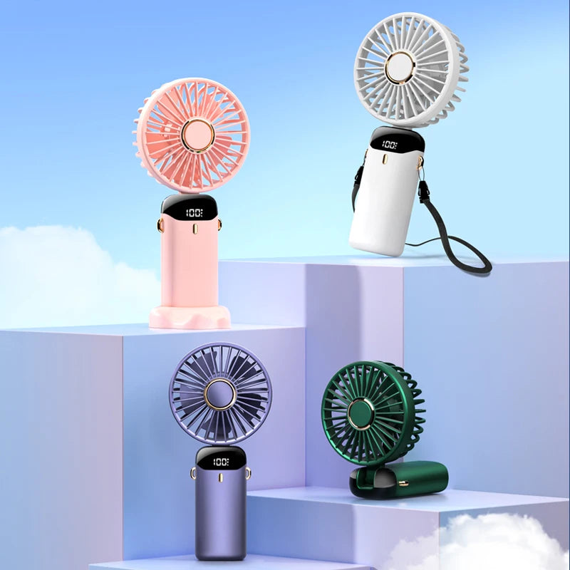 CoolVento Turbo – Foldable Handheld Fan, 100 Speeds, 4000mAh, Digital Display