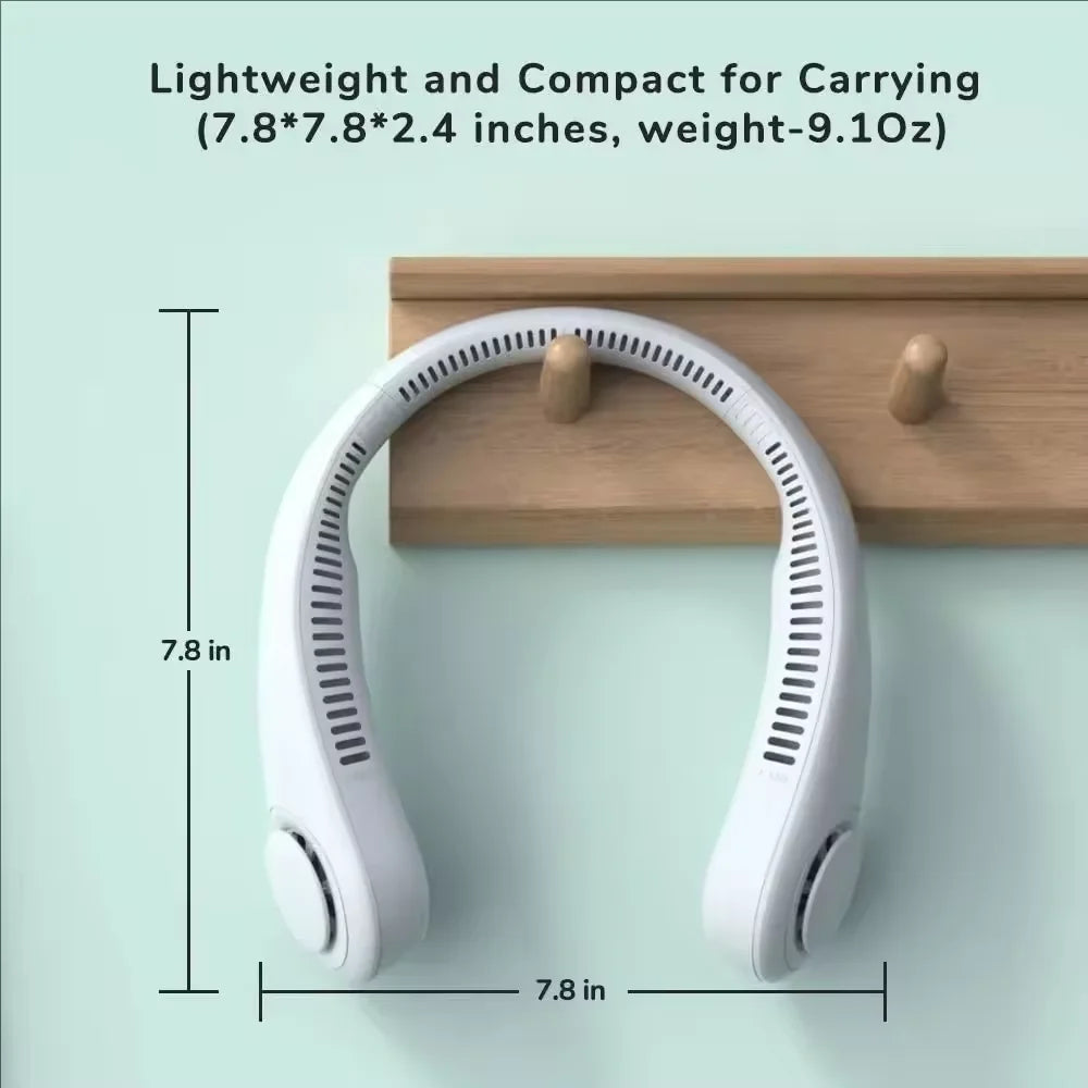 CoolVento Neck Fan – Bladeless Hands-Free Portable Cooling, 360° Airflow